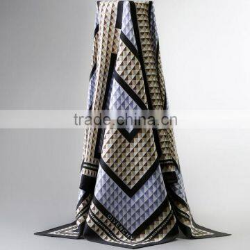 100% silk scarf with the geometry pattern