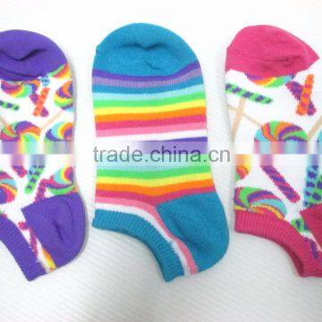 Colourful lollipop pattern liner socks