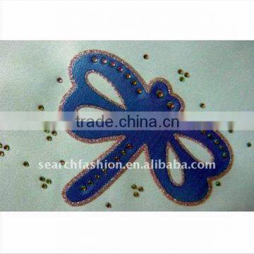 glitter hot fix rhinestone motif heat transfer on dragonfly