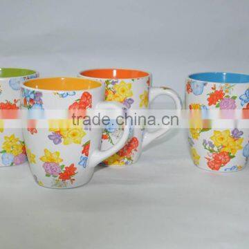 Flower desgin ceramic mug