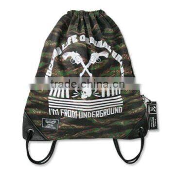 Hot shoulders camouflage canvas drawstring backpack bag