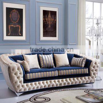 Italian Style Velvet Sofa/Classic Fabric Chesterfield Sofa 321 AL044