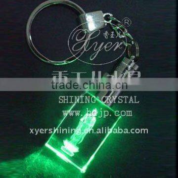 2011 new hot sale beautiful crystal 3d laser keyring