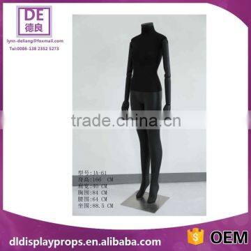 female display mannequin cover by black fabric