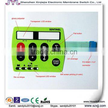 Shiny polyester 3M adhesive membrane switch membrane keypad