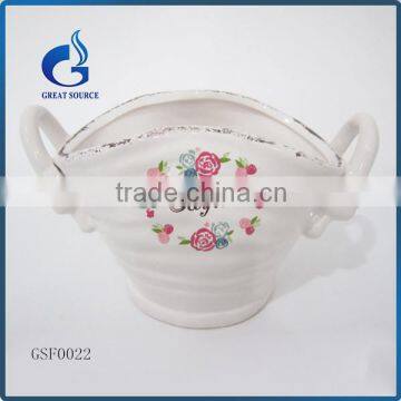 Mini Glazed Ceramic Indoor Plant Pots With Handle photo-4