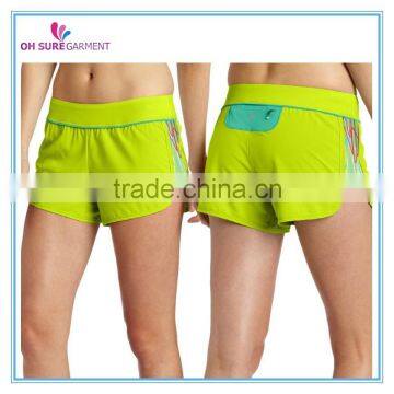 custom dry fit 100% polyester running shorts for lady