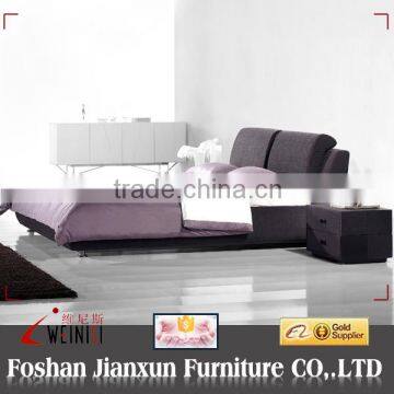 8123 latest double bed designs, Bed room furniture, modern design fabric double bed