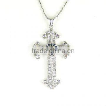 925 Sterling Silver Sapphire Cross Pendant