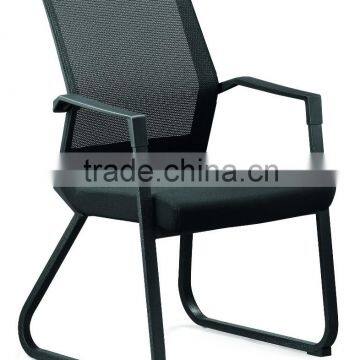 Entirely black office mesh visitor chair for sale / conference chair