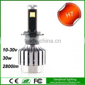 2016 high power led headlight bulb h4 h7 car led headlight with fan