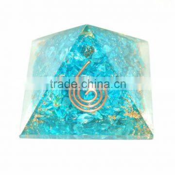 Blue Orgone Crystal Dye Energy Pyramid : Wholesale Orgonite Pyramid