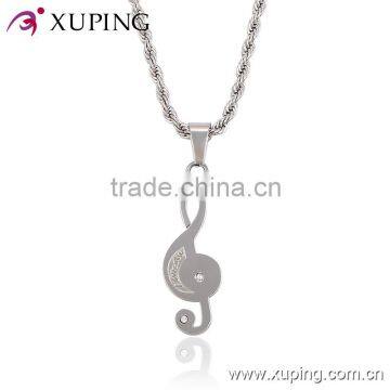 Factory direct rhodium gold plated new musical note pendant for jewelry making.