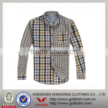 2013 Newest Hot Sales Long Sleeve Cotton Plaid Shirt For Men