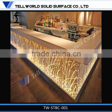 Modern and fashion design illuminating night club bar counter