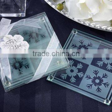 Snowflack Glass Coaster Set