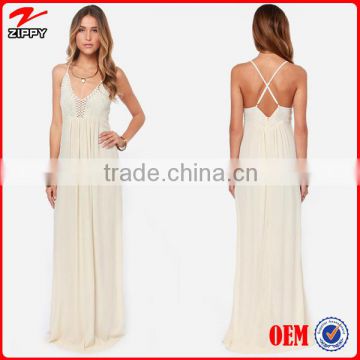 2016 new fashion evening dresses for women crochet top long maxi dress