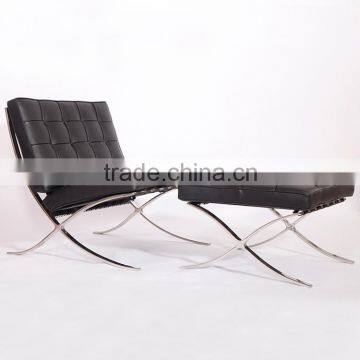 Premium Pavilion Barcelona Style Lounge Chairs Black