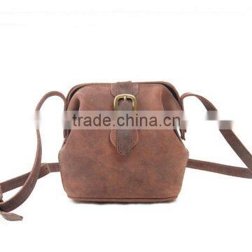 High Quality Travel Full Grain Leather Girl Backpack