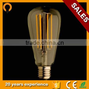 Long filament led bulb 4watts ST14 steam bulb 4 filaments led bulb warm glow light led bulb filament