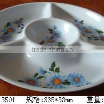 Melamine high quality restaurant divided dinner plate