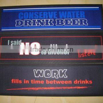 high level printed words rubber bar mat bar mat using