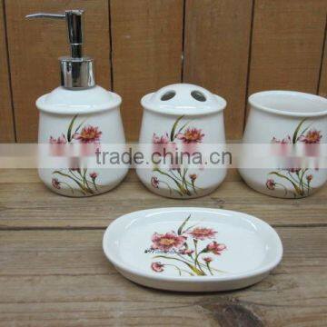 Elegant Wholesale Hotel Ceramic 4 pcs Bathroom Accessories Set