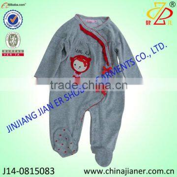 cute design fox embroidery wholesale baby-sleepsuit baby garments