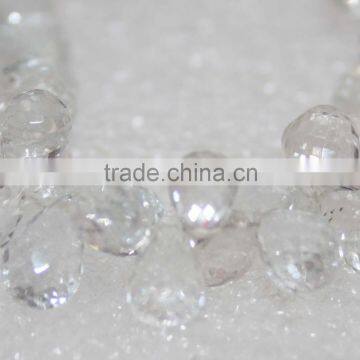 Natural White Topaz Faceted Drops