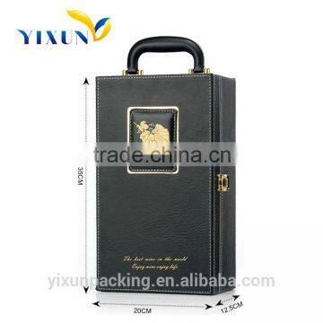 2016 new design wine box with leather handles