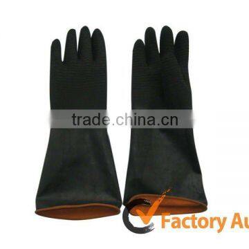 long sleeve double color latex industrial glove