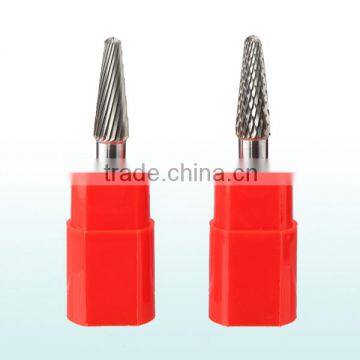 Ball Nose Cone Single Cut Tungsten Carbide Bur Cutting Porting Tool Burrs