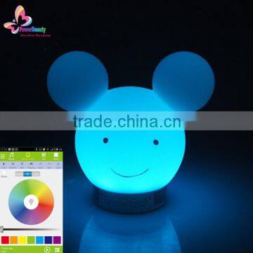 rechargeable battery led decorative table lamp with bluetooth speaker by APP control