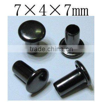 hollow rivet, 7*4*7mm rivet, iron/brass, painted or plated colors