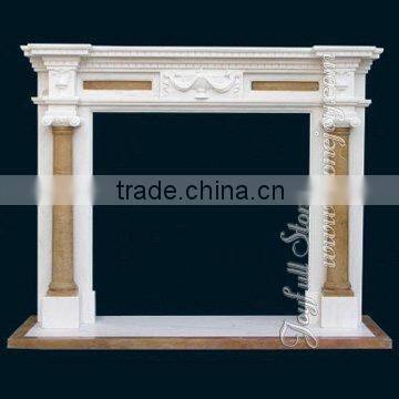 Western Style Stone Indoor Fireplace Mantel Surround