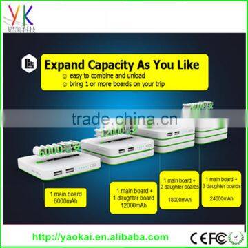 Hot!!!Whole selling popular patent design many output ports battery bank 60000mAh