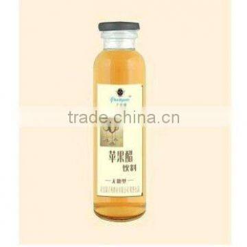 supply long tall round 300ml apple vinegar glass bottle