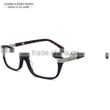 NO MOQ Lastest Luxury Diamond Eyeglass Frames Lady Vintage Acetate Optical Frames 602R photo-2