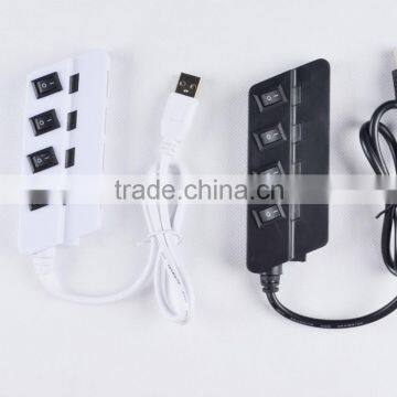 Portable usb por hub, 4 port usb 2.0 hub fro musb hub suppliers with Individual on/off Power Switches and LED indicators