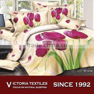 100% cotton 4pcs full bedding with 2 pillowcases 3d printed comforter cover set