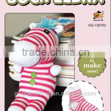 New fashion diy sock kit sock zebra