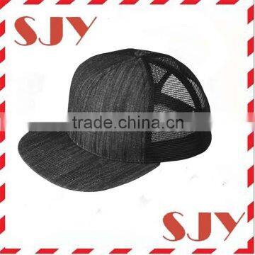 Plain Cotton Twill Flat Brim Mesh Adjustable Snapback Trucker Baseball Cap photo-5