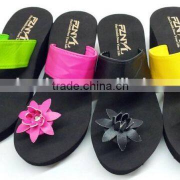 2015 PU flower girl eva beach sexy platform high heel flip flops new