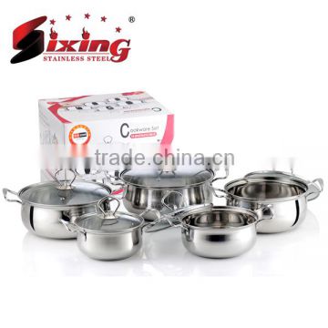 10pcs Cooking Pot With Glass Cover