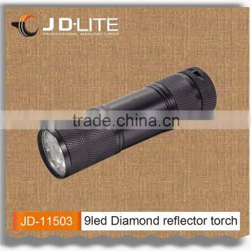 Diamond reflectorled torch led mini light with 9 led flashlight