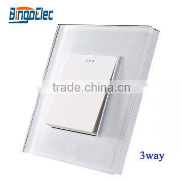 EU/UK standard 1gang 3way push wall switch, intermediate switch