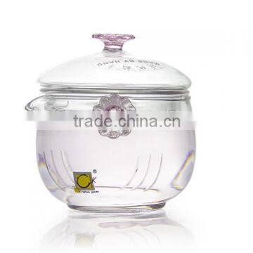 Chikao Round Glass Tea Cup With Filter And Handle