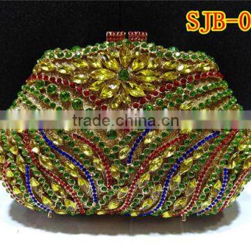 Colorful crystal handbag with rhinestone honding so charming on hand for wedding