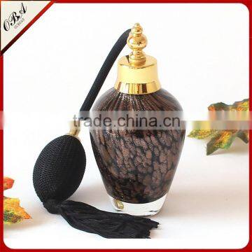 Handmade Black & Gold Point Airbag Glass Perfume Bottle