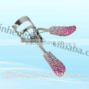 2015 promotion best rhinestone handle carbon steel eyelash curler